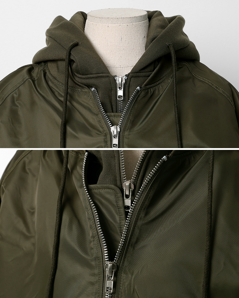 フードレイヤードMA-1ジャケット・全2色 | 詳細画像25