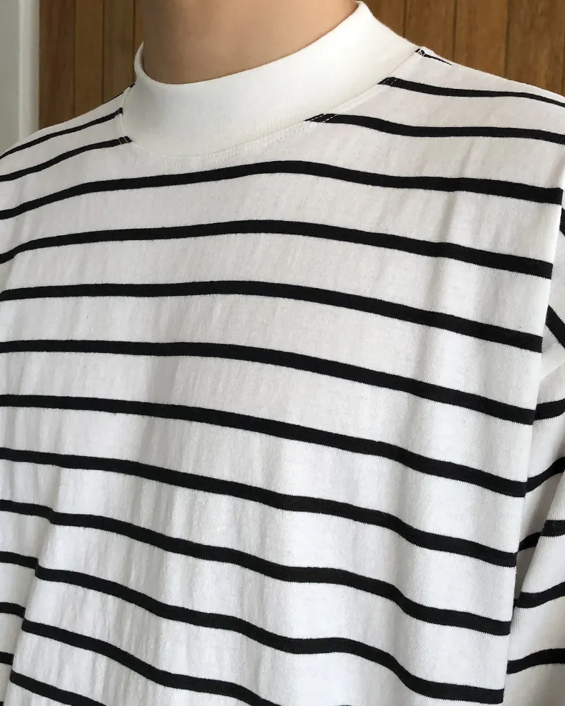 2TYPEボーダーモックネックTシャツ・全6色 | 詳細画像3