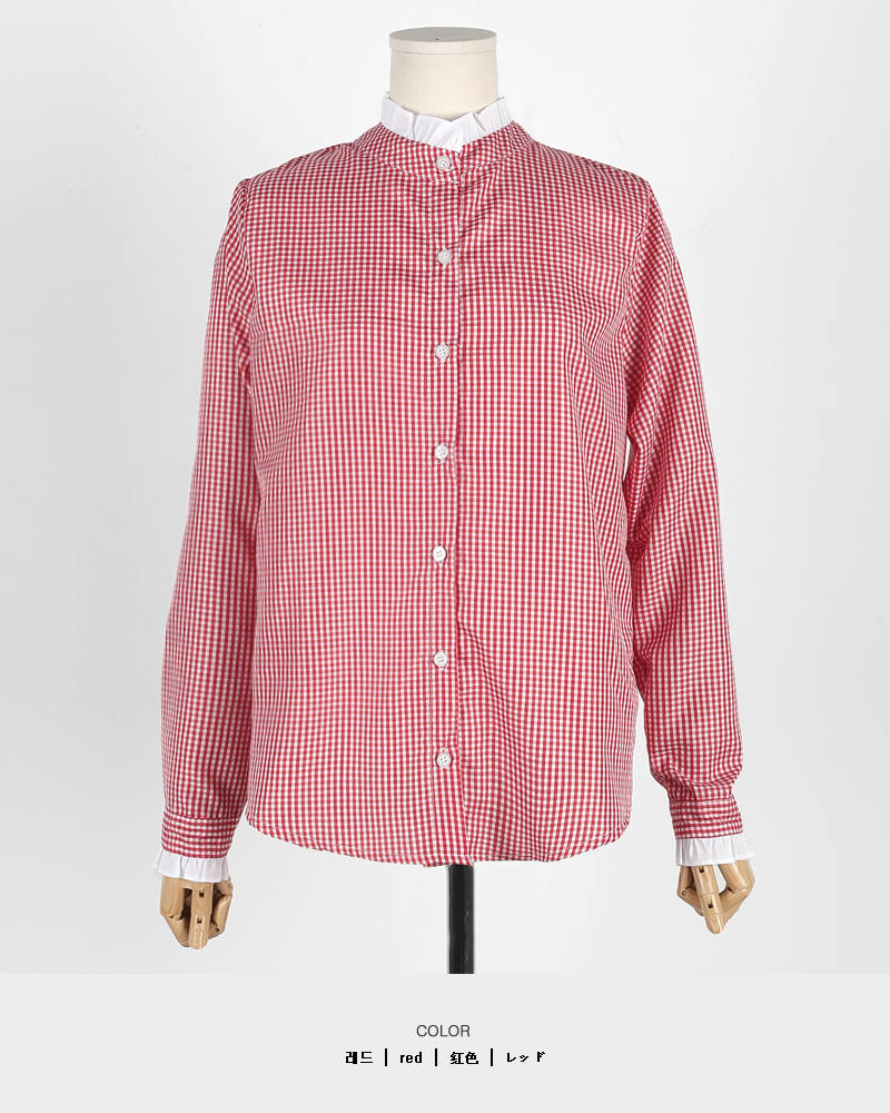 フリルヘムギンガムチェックシャツ・全2色 | DHOLIC | 詳細画像16