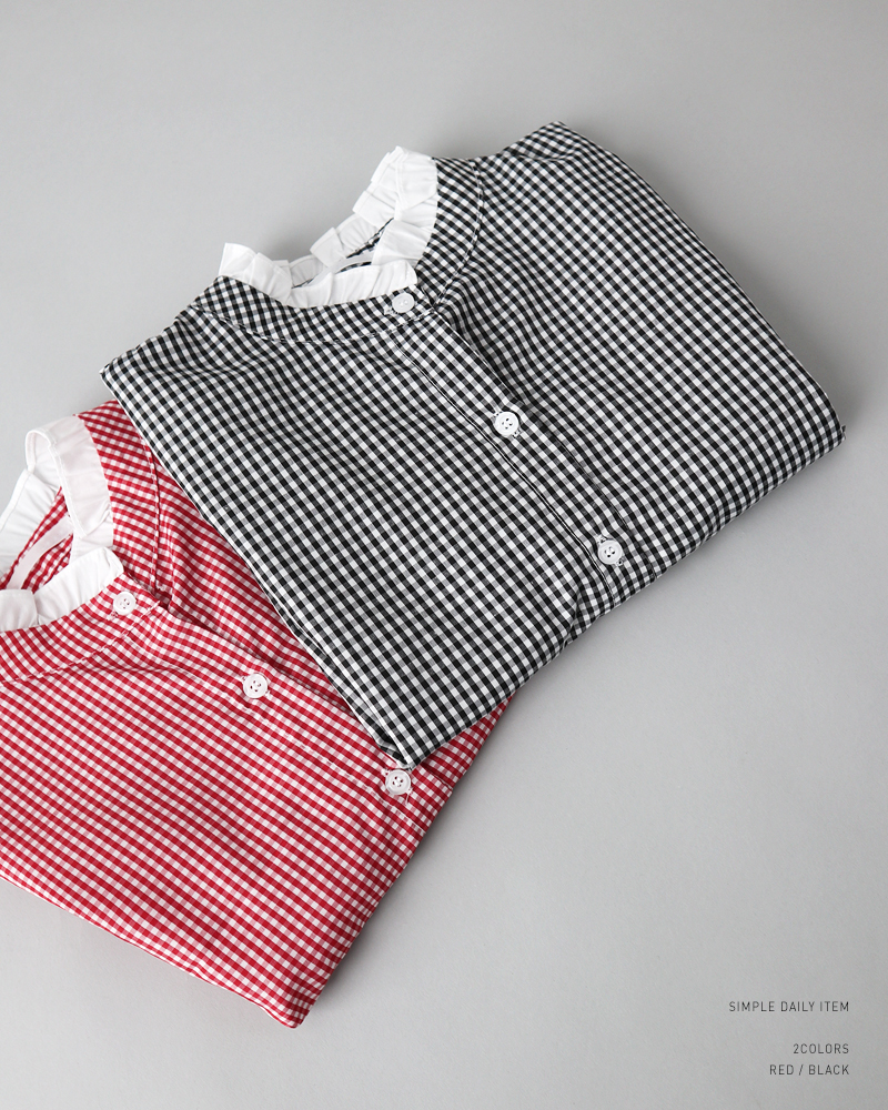 フリルヘムギンガムチェックシャツ・全2色 | DHOLIC | 詳細画像4