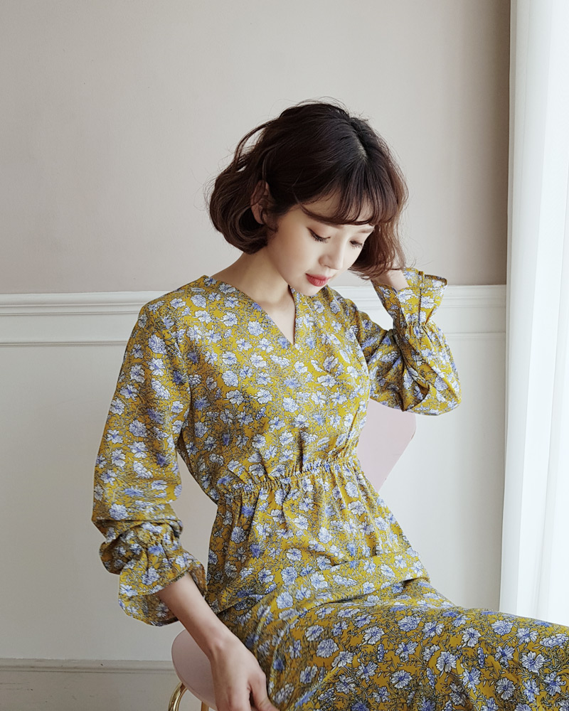 <font color=red><b>○雑誌掲載商品○</b></font>ラッフルヘム花柄ロングワンピース・全3色 | DHOLIC | 詳細画像3