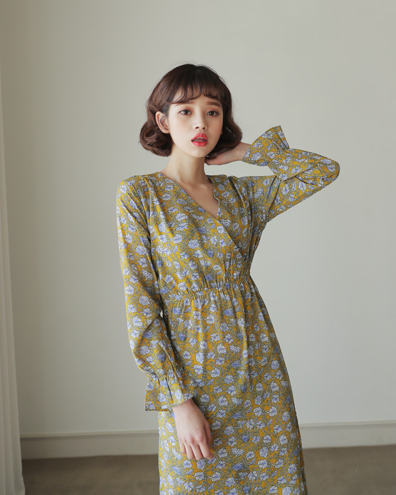 <font color=red><b>○雑誌掲載商品○</b></font>ラッフルヘム花柄ロングワンピース・全3色 | DHOLIC | 詳細画像8