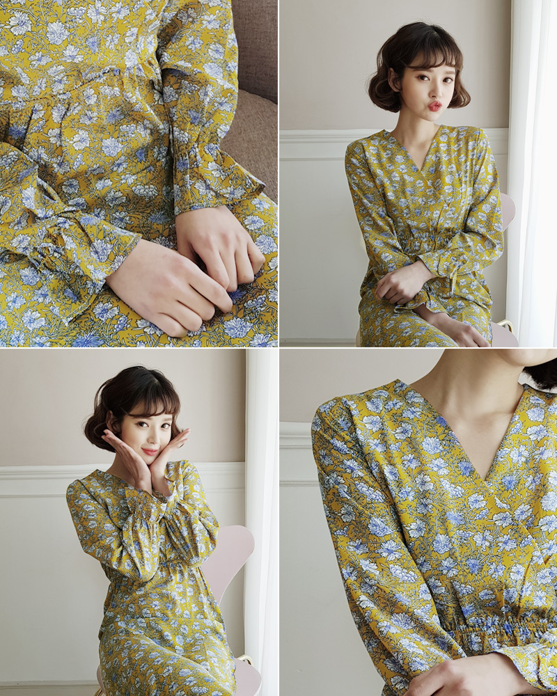 <font color=red><b>○雑誌掲載商品○</b></font>ラッフルヘム花柄ロングワンピース・全3色 | DHOLIC | 詳細画像10