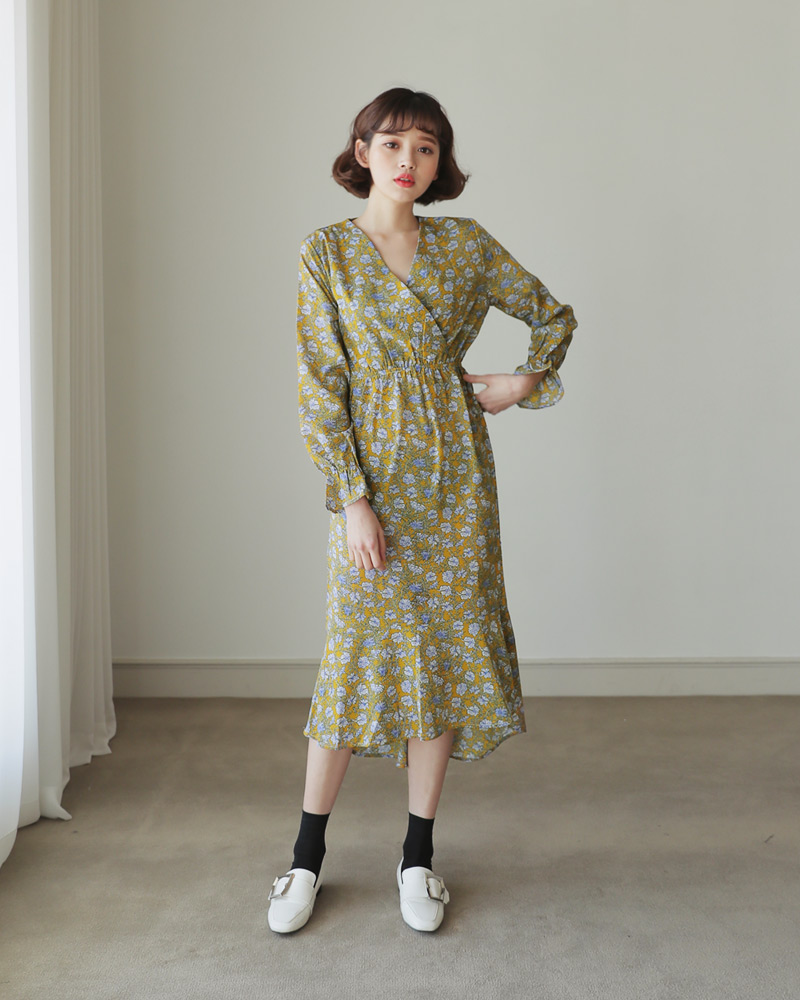 <font color=red><b>○雑誌掲載商品○</b></font>ラッフルヘム花柄ロングワンピース・全3色 | DHOLIC | 詳細画像12