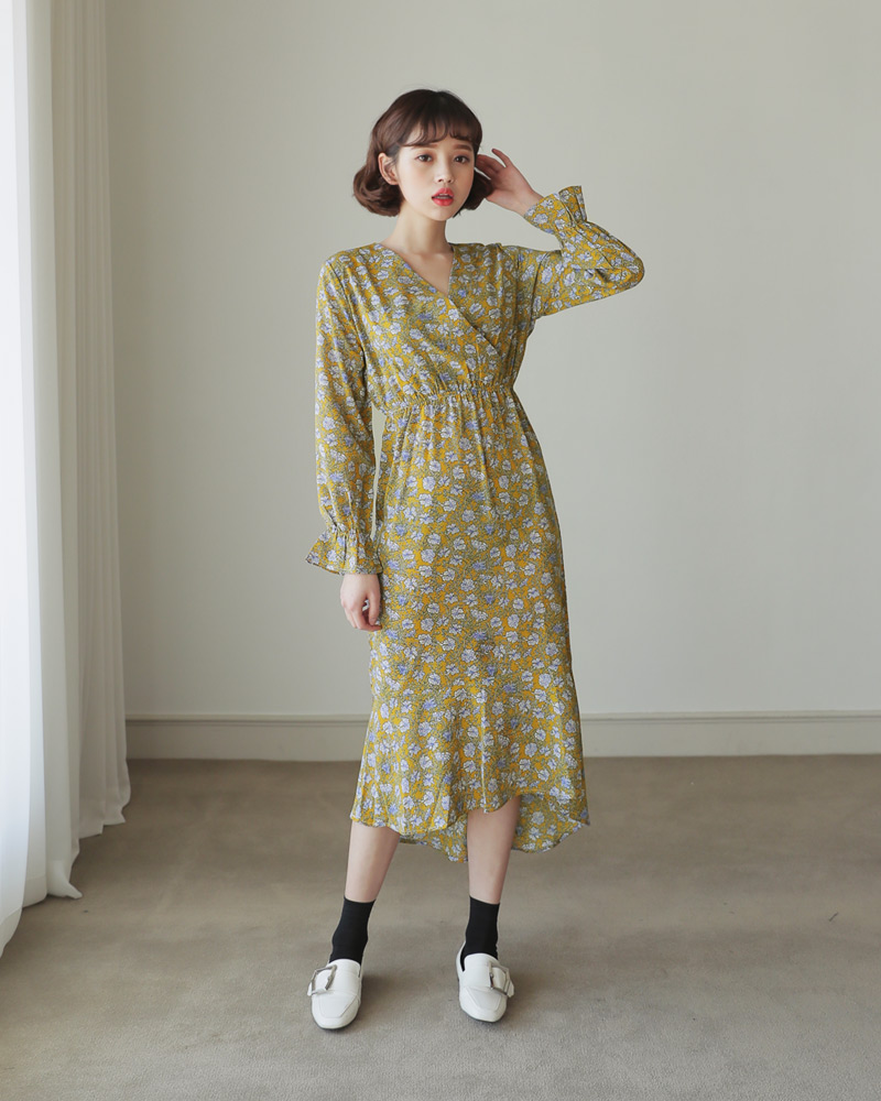 <font color=red><b>○雑誌掲載商品○</b></font>ラッフルヘム花柄ロングワンピース・全3色 | DHOLIC | 詳細画像15