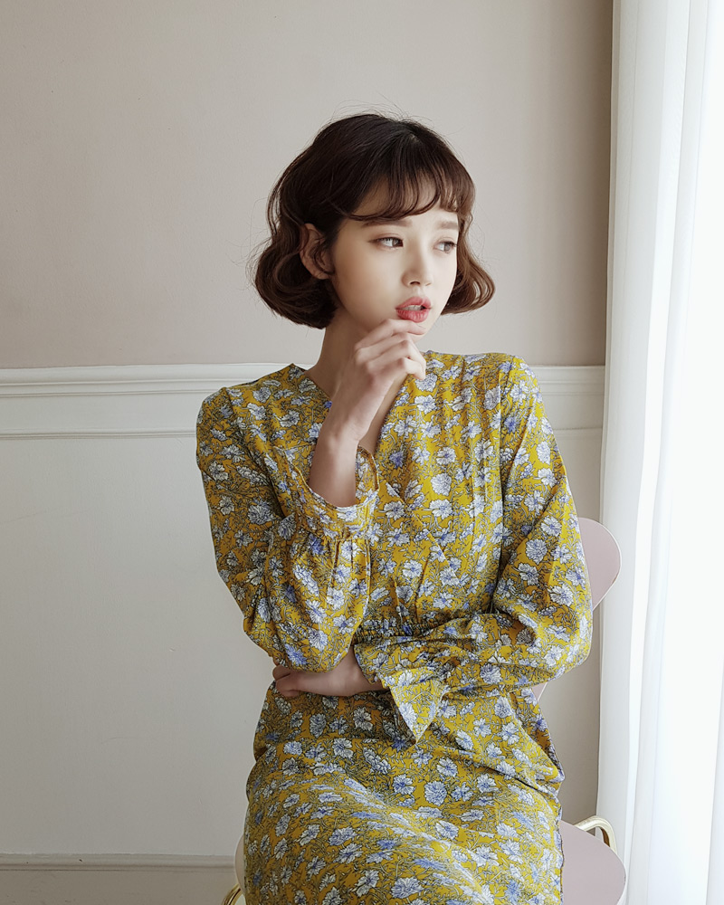 <font color=red><b>○雑誌掲載商品○</b></font>ラッフルヘム花柄ロングワンピース・全3色 | DHOLIC | 詳細画像20