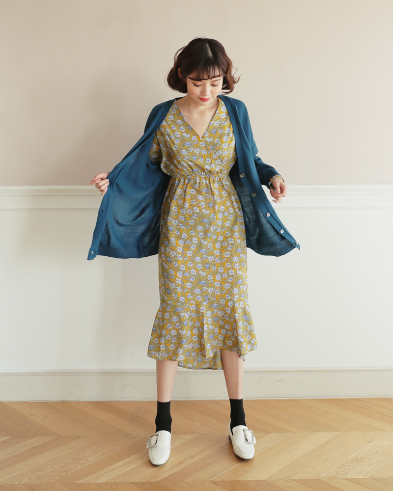 <font color=red><b>○雑誌掲載商品○</b></font>ラッフルヘム花柄ロングワンピース・全3色 | DHOLIC | 詳細画像22