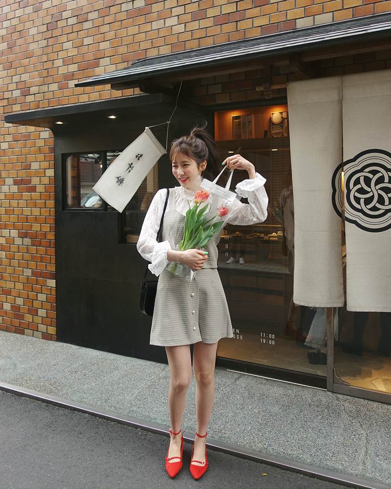 ♥Love in TOKYO♥チェックビスチェ&ミニスカートSET・全2色 | DHOLIC | 詳細画像3