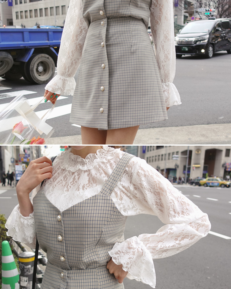 ♥Love in TOKYO♥チェックビスチェ&ミニスカートSET・全2色 | DHOLIC | 詳細画像24