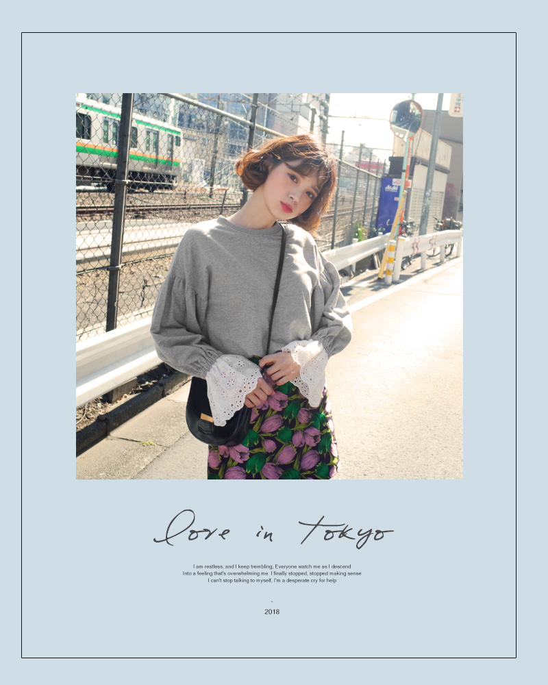 ♥Love in TOKYO♥パンチングカフススリットTシャツ・全2色 | DHOLIC | 詳細画像2