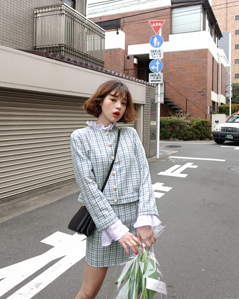 ♥Love in TOKYO♥ツイードクロップドジャケット&ミニ丈スカートSET・全2色 | DHOLIC | 詳細画像5