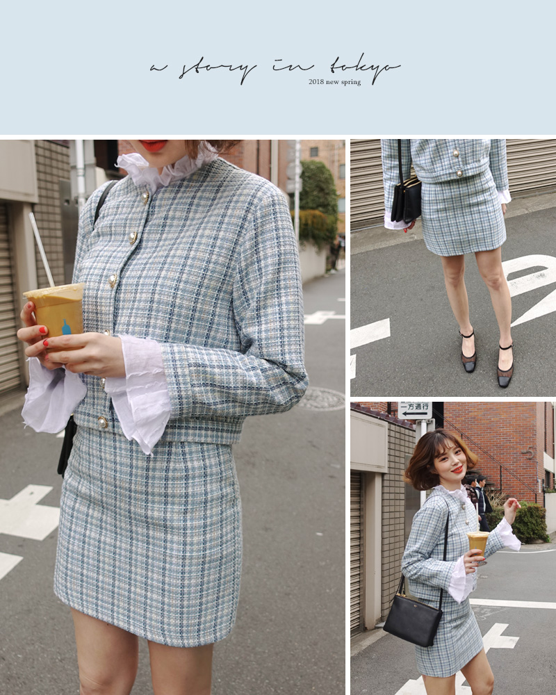 ♥Love in TOKYO♥ツイードクロップドジャケット&ミニ丈スカートSET・全2色 | DHOLIC | 詳細画像14