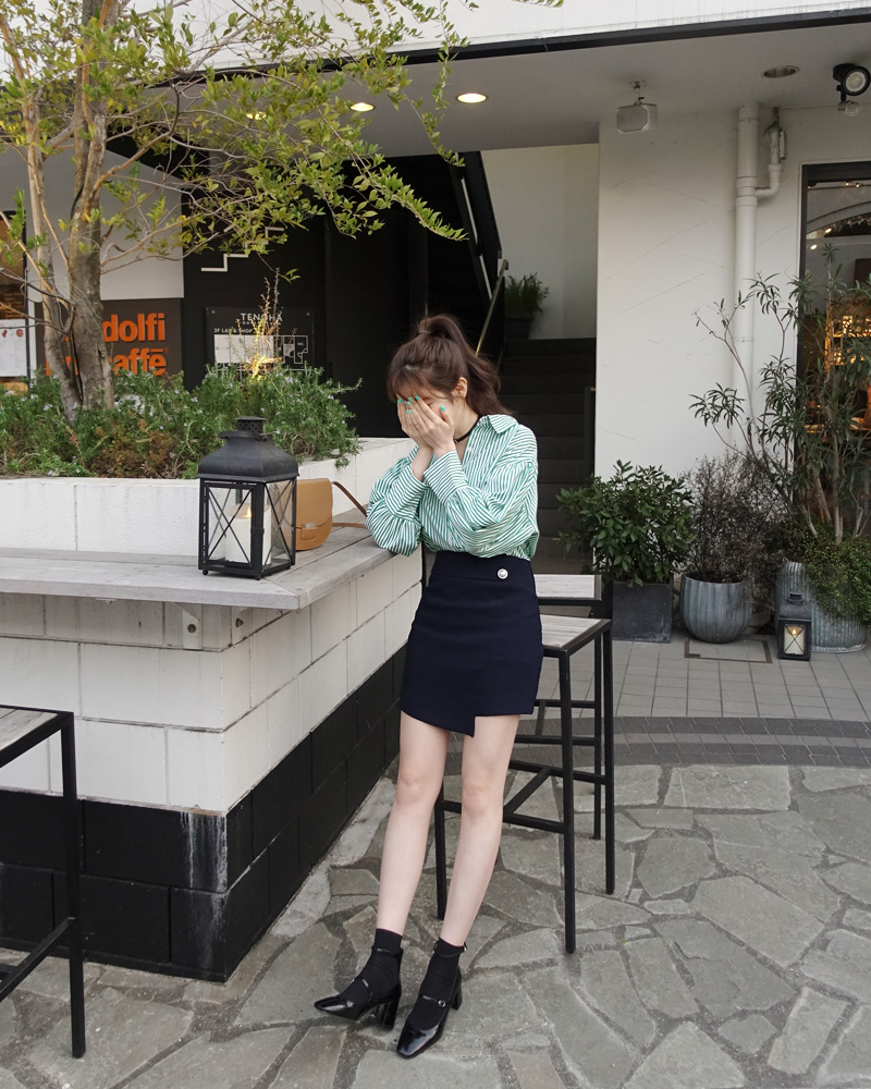♥Love in TOKYO♥パールポイントアンバランスミニスカート・全2色 | DHOLIC | 詳細画像8