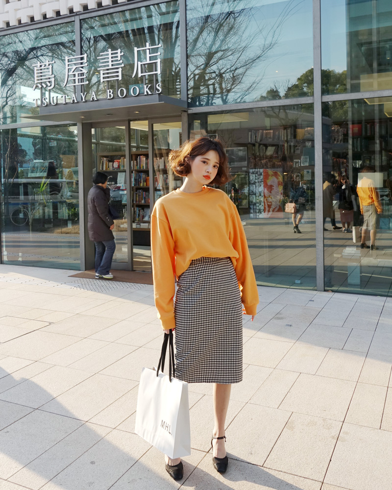 ♥Love in TOKYO♥チェックバックスリットミディスカート・全2色 | DHOLIC | 詳細画像2