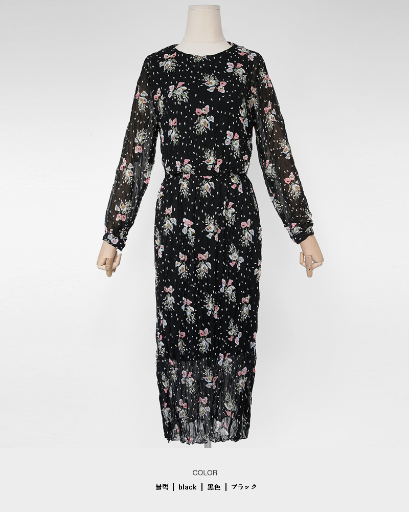 リンクルフローラルワンピース・全2色 | DHOLIC | 詳細画像50