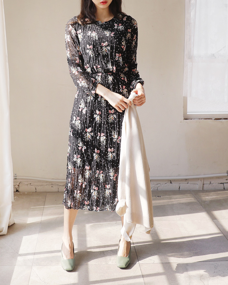 リンクルフローラルワンピース・全2色 | DHOLIC | 詳細画像11