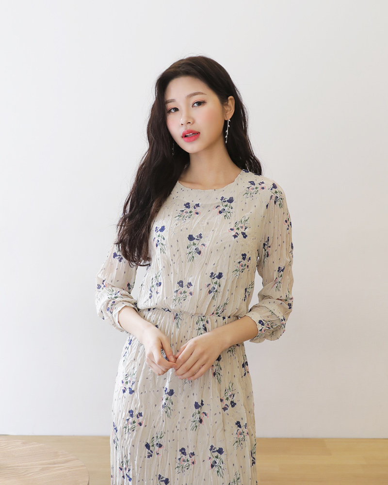 リンクルフローラルワンピース・全2色 | DHOLIC | 詳細画像26