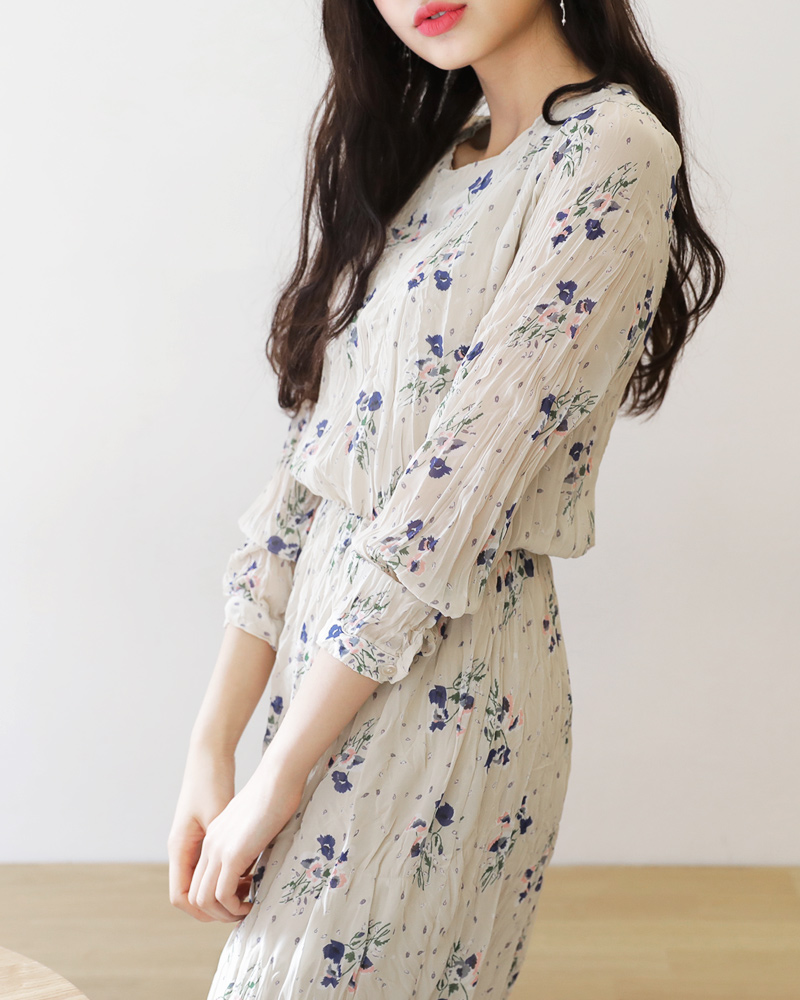 リンクルフローラルワンピース・全2色 | DHOLIC | 詳細画像28