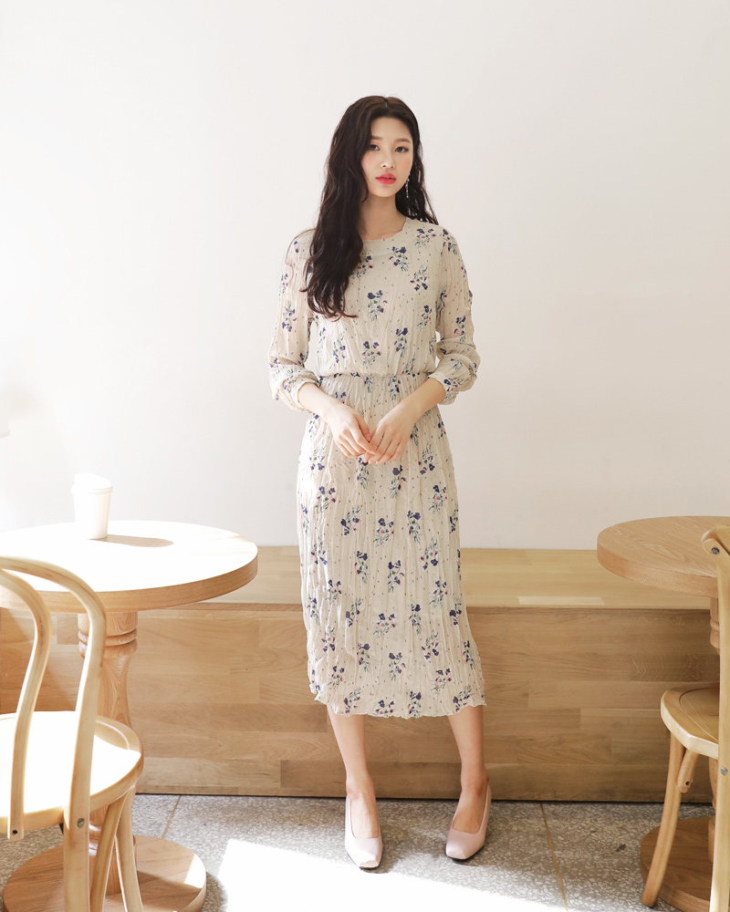 リンクルフローラルワンピース・全2色 | DHOLIC | 詳細画像30