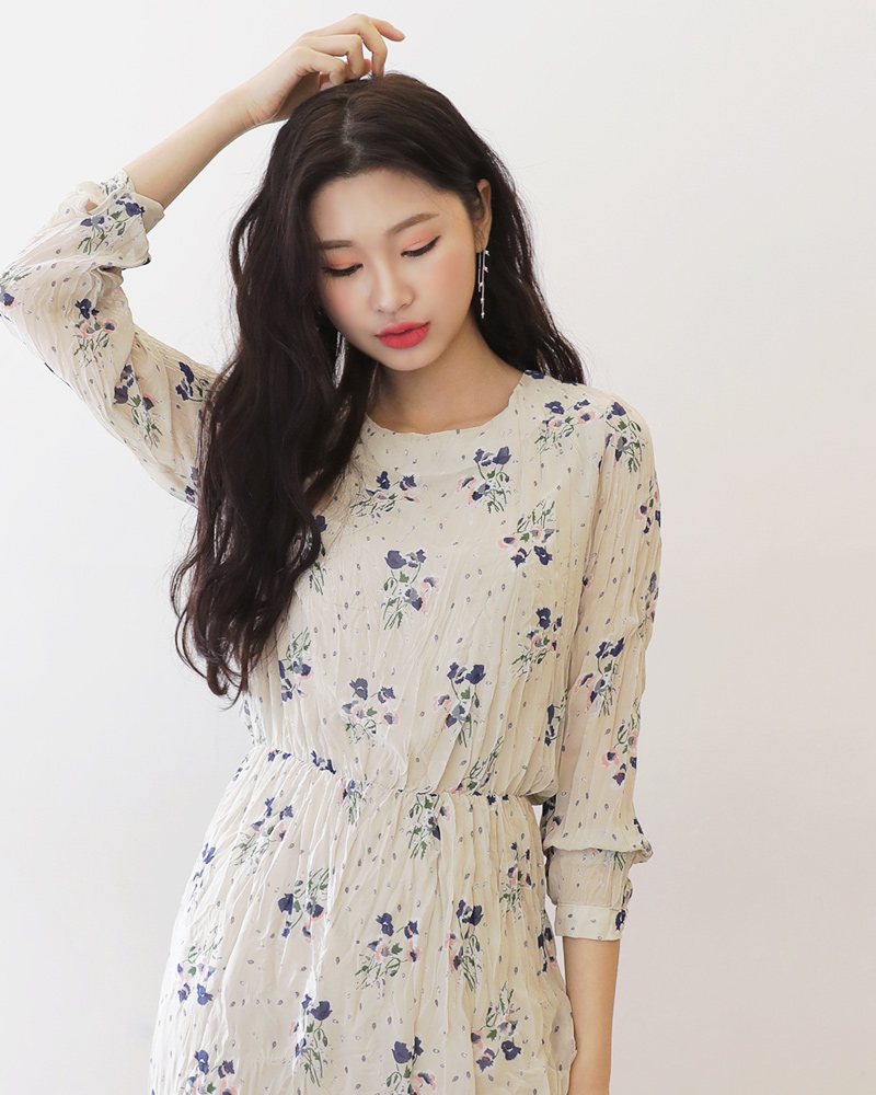 リンクルフローラルワンピース・全2色 | DHOLIC | 詳細画像31