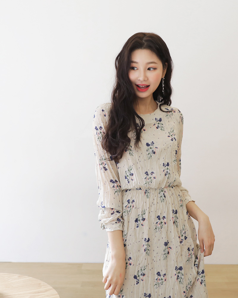 リンクルフローラルワンピース・全2色 | DHOLIC | 詳細画像33