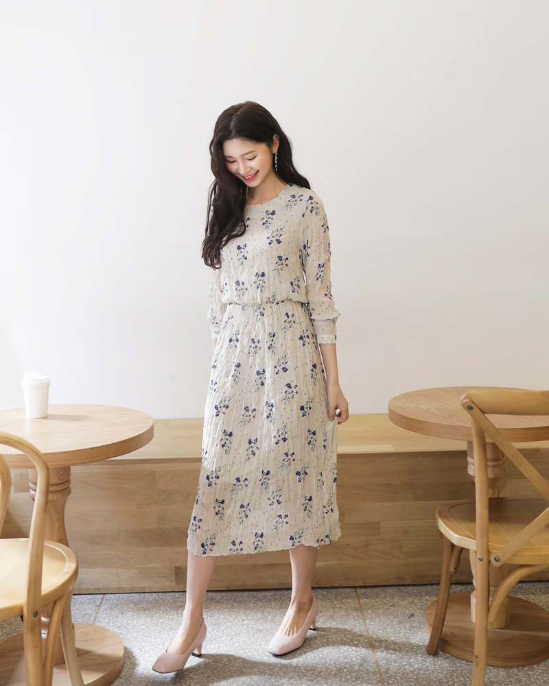 リンクルフローラルワンピース・全2色 | DHOLIC | 詳細画像35