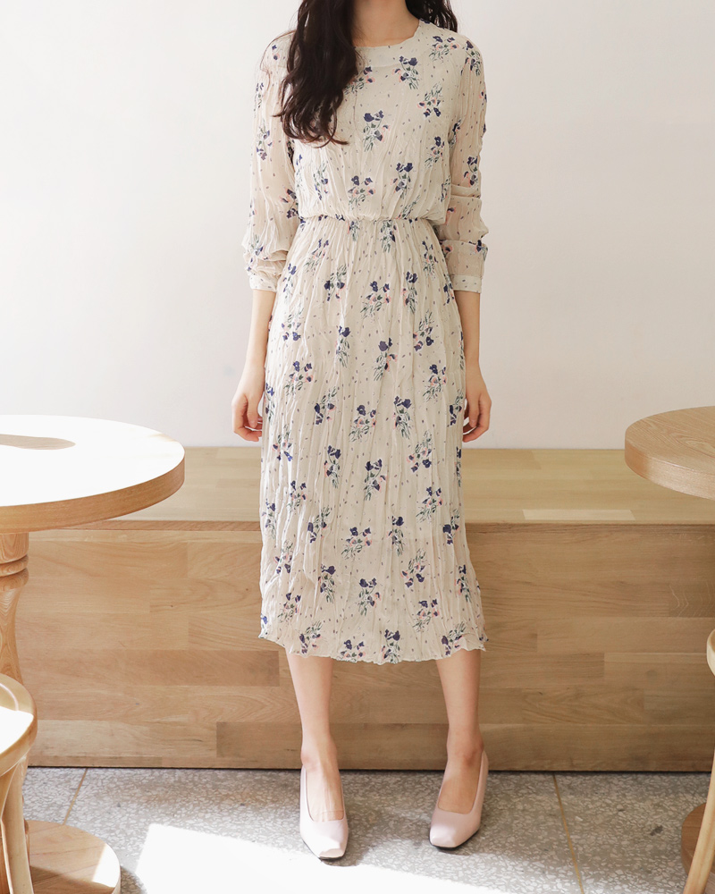 リンクルフローラルワンピース・全2色 | DHOLIC | 詳細画像36