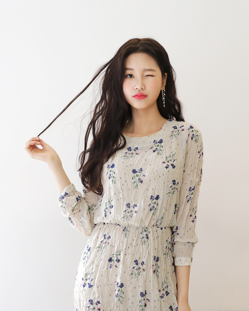 リンクルフローラルワンピース・全2色 | DHOLIC | 詳細画像37