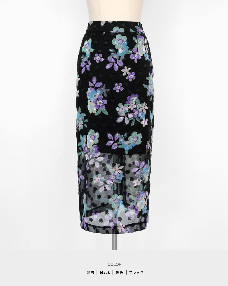 シフォンフローラルペンシルスカート・全2色 | DHOLIC | 詳細画像33