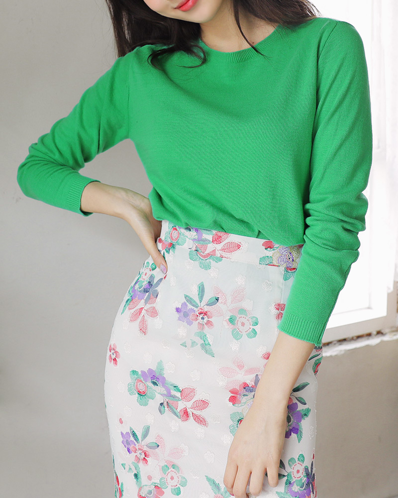 シフォンフローラルペンシルスカート・全2色 | DHOLIC | 詳細画像6