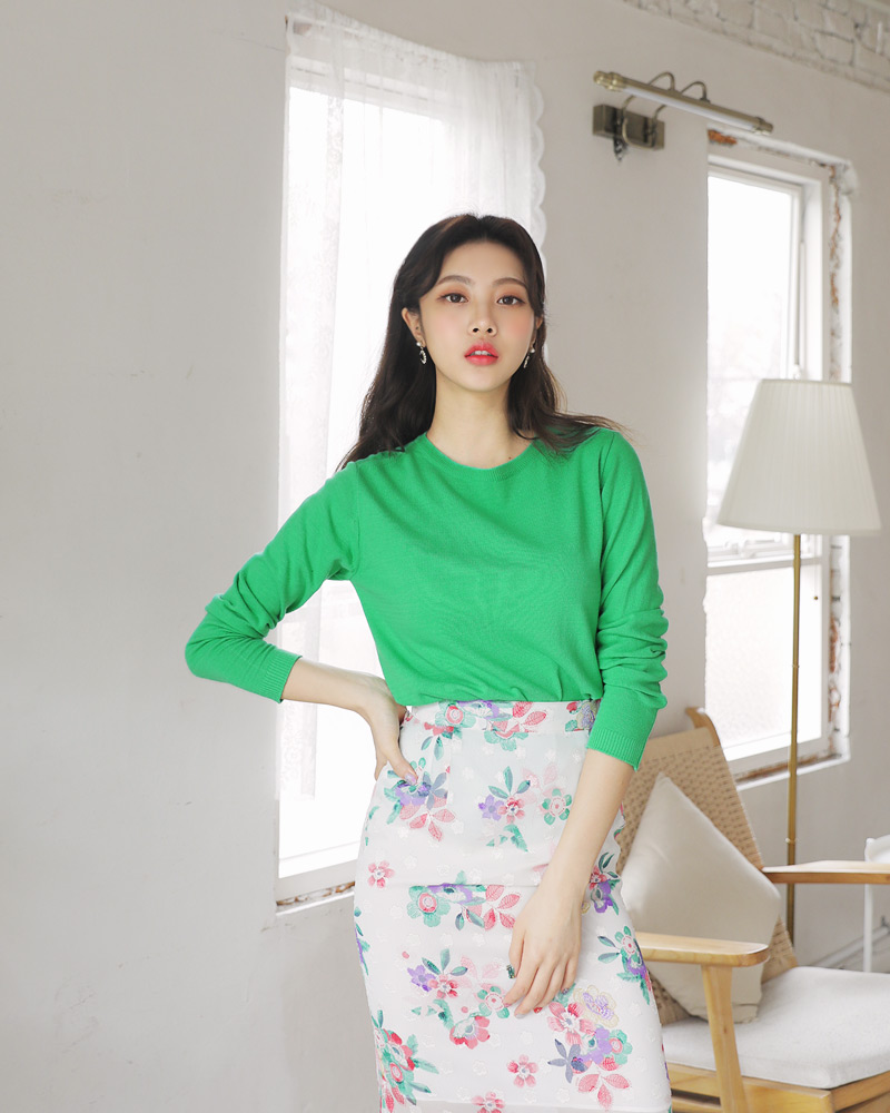 シフォンフローラルペンシルスカート・全2色 | DHOLIC | 詳細画像10