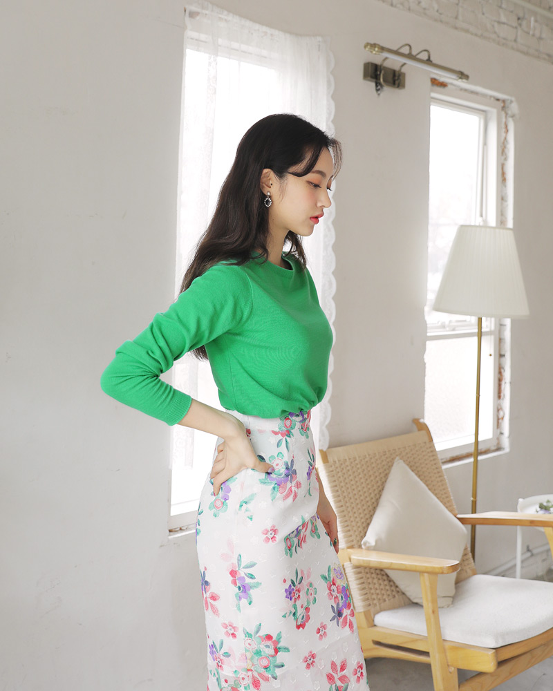 シフォンフローラルペンシルスカート・全2色 | DHOLIC | 詳細画像16