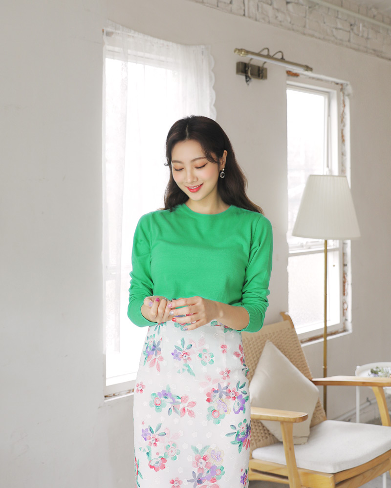 シフォンフローラルペンシルスカート・全2色 | DHOLIC | 詳細画像20