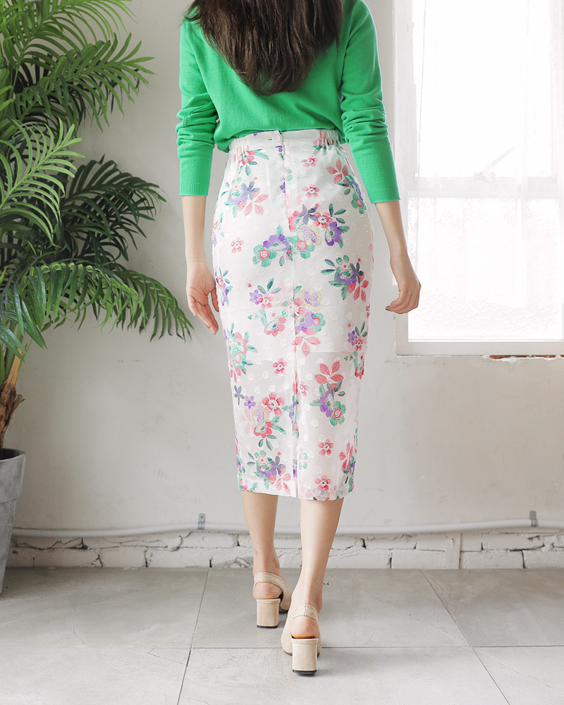 シフォンフローラルペンシルスカート・全2色 | DHOLIC | 詳細画像21