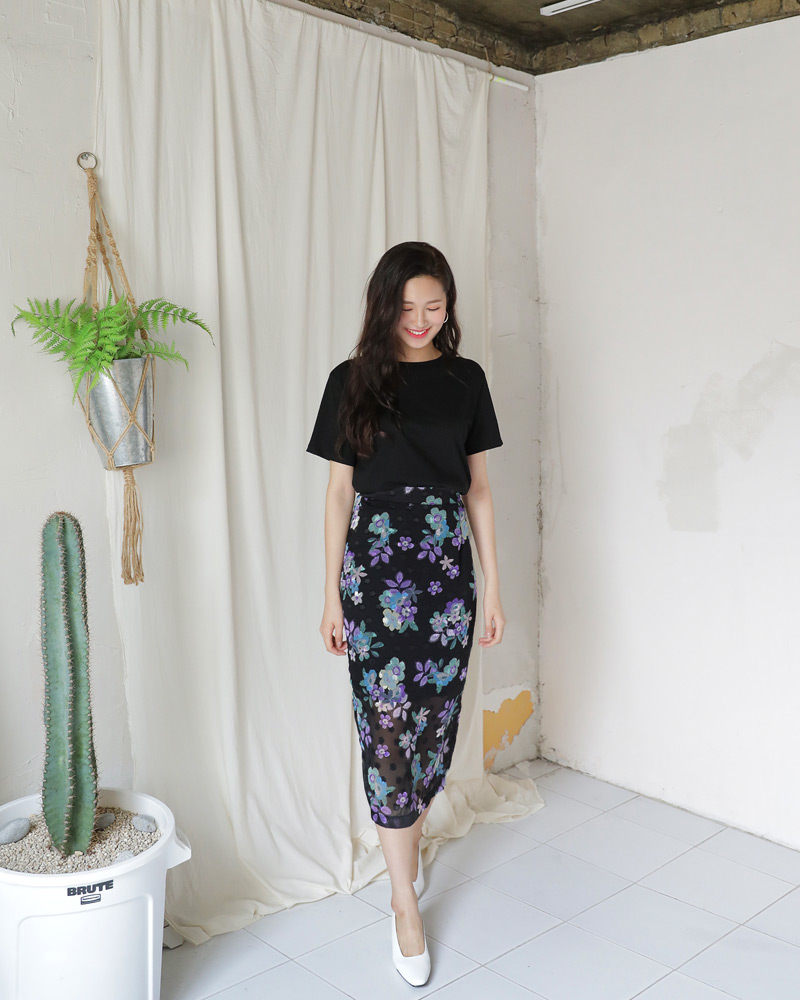 シフォンフローラルペンシルスカート・全2色 | DHOLIC | 詳細画像26