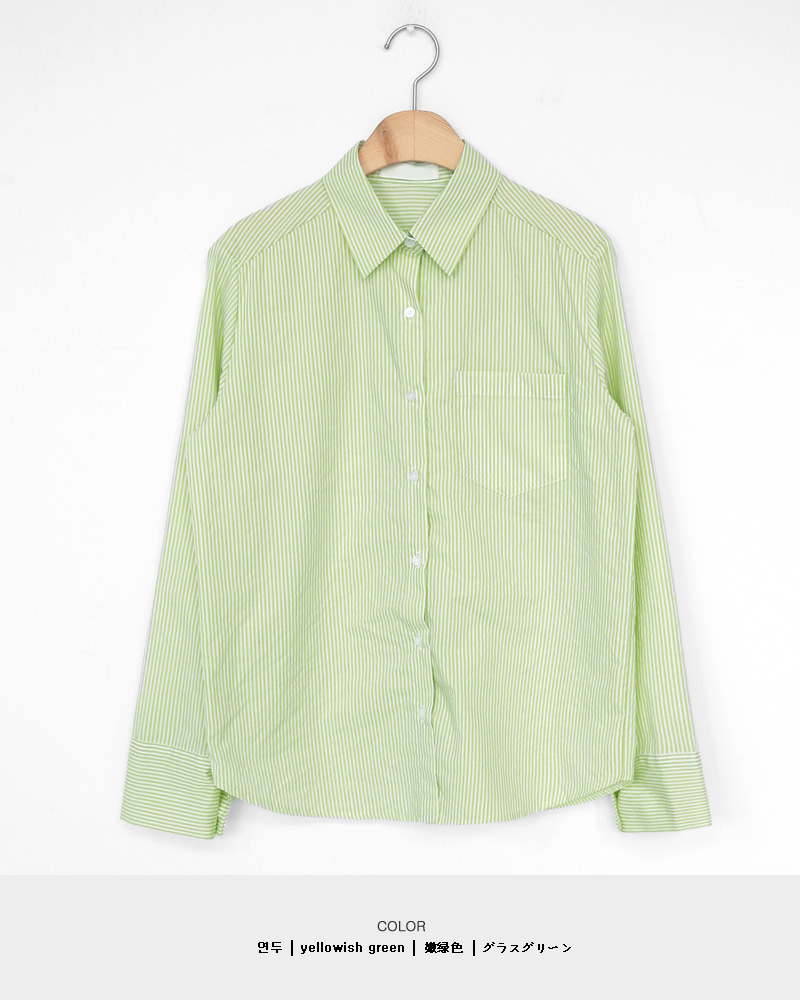 ストライプワンポケットシャツ・全5色 | DHOLIC | 詳細画像26