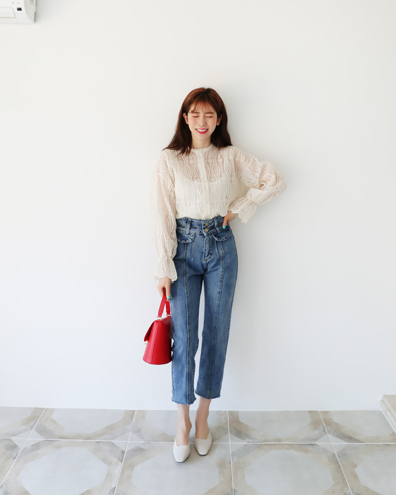 キャミSETスカラップレースブラウス・全2色 | DHOLIC | 詳細画像3