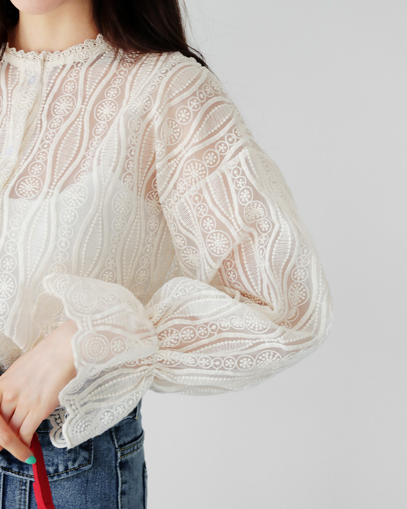 キャミSETスカラップレースブラウス・全2色 | DHOLIC | 詳細画像6