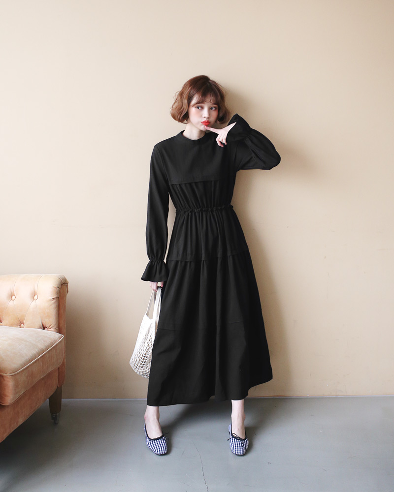 ギャザーロングワンピース・全2色 | DHOLIC | 詳細画像2