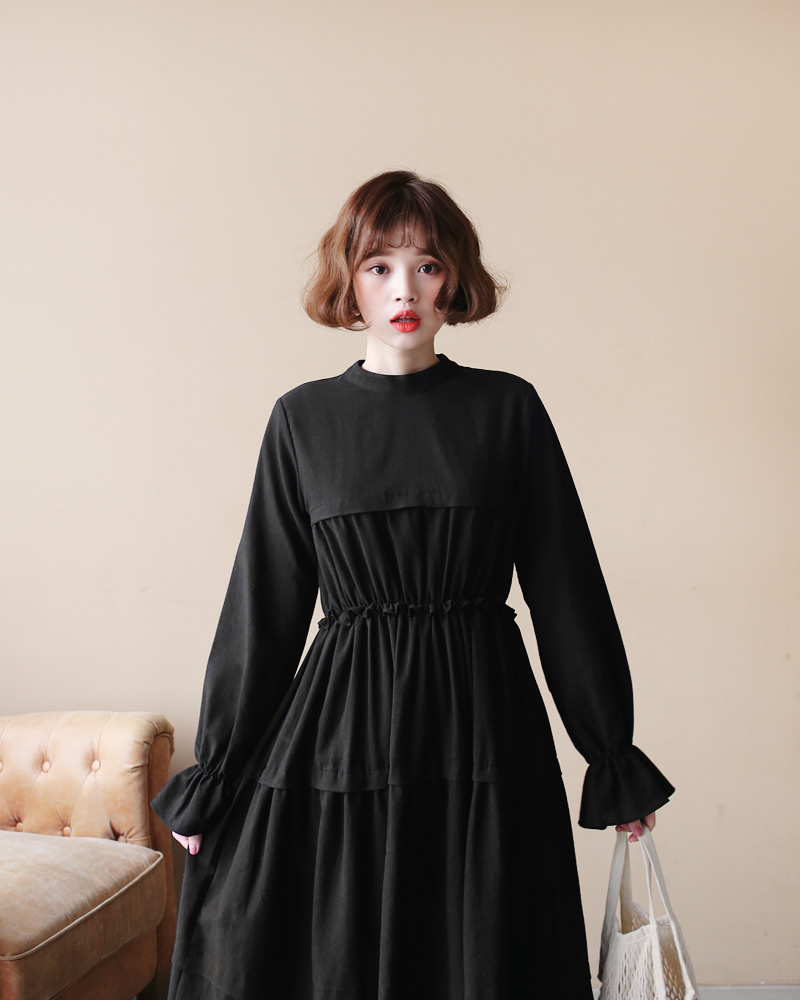 ギャザーロングワンピース・全2色 | DHOLIC | 詳細画像3