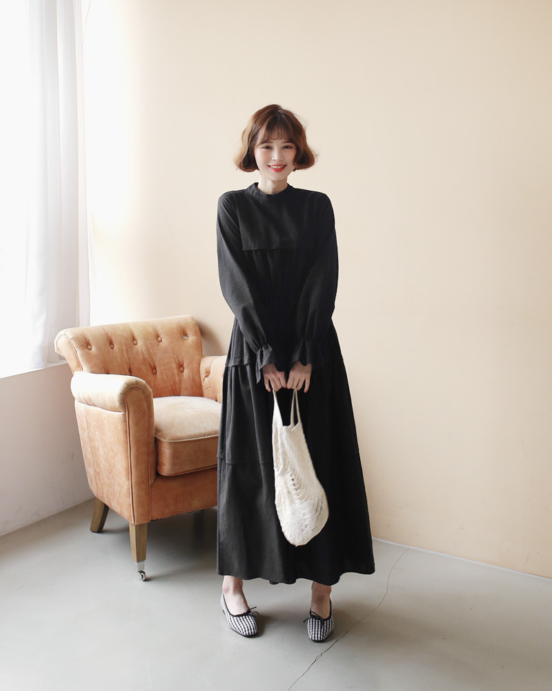 ギャザーロングワンピース・全2色 | DHOLIC | 詳細画像7