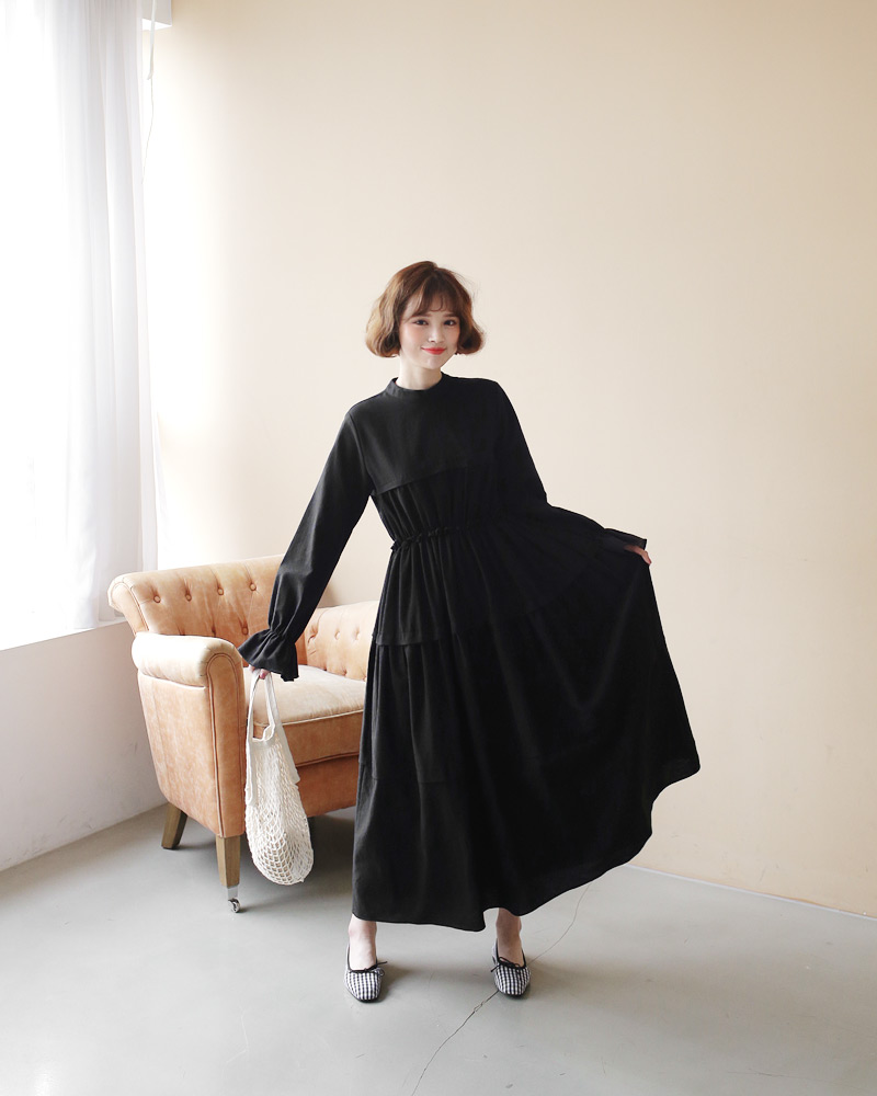 ギャザーロングワンピース・全2色 | DHOLIC | 詳細画像9