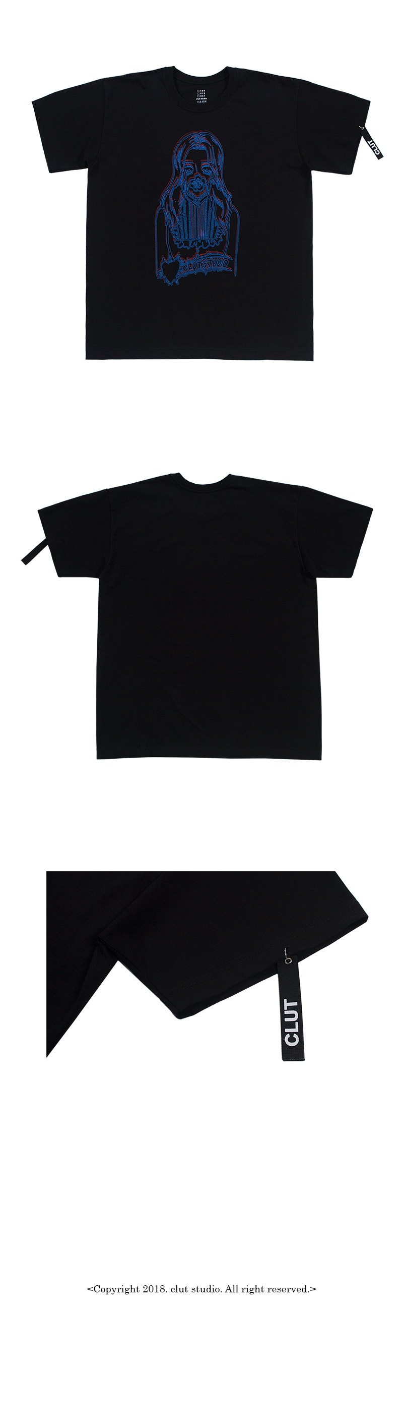 *CLUT STUDIO*02フラワーガールTシャツ-ブラック | 詳細画像5