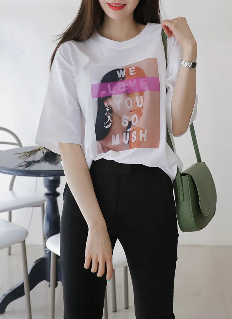 <font color=red><b>○雑誌掲載商品○</b></font>ボクシースクエアプリントTシャツ・全3色 | DHOLIC | 詳細画像1