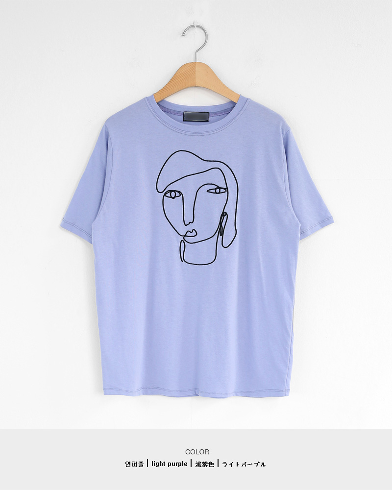 フェイス刺繍Tシャツ・全3色 | DHOLIC | 詳細画像34