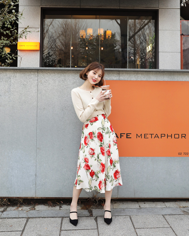 フローラルフレアロングスカート・全2色 | DHOLIC | 詳細画像6