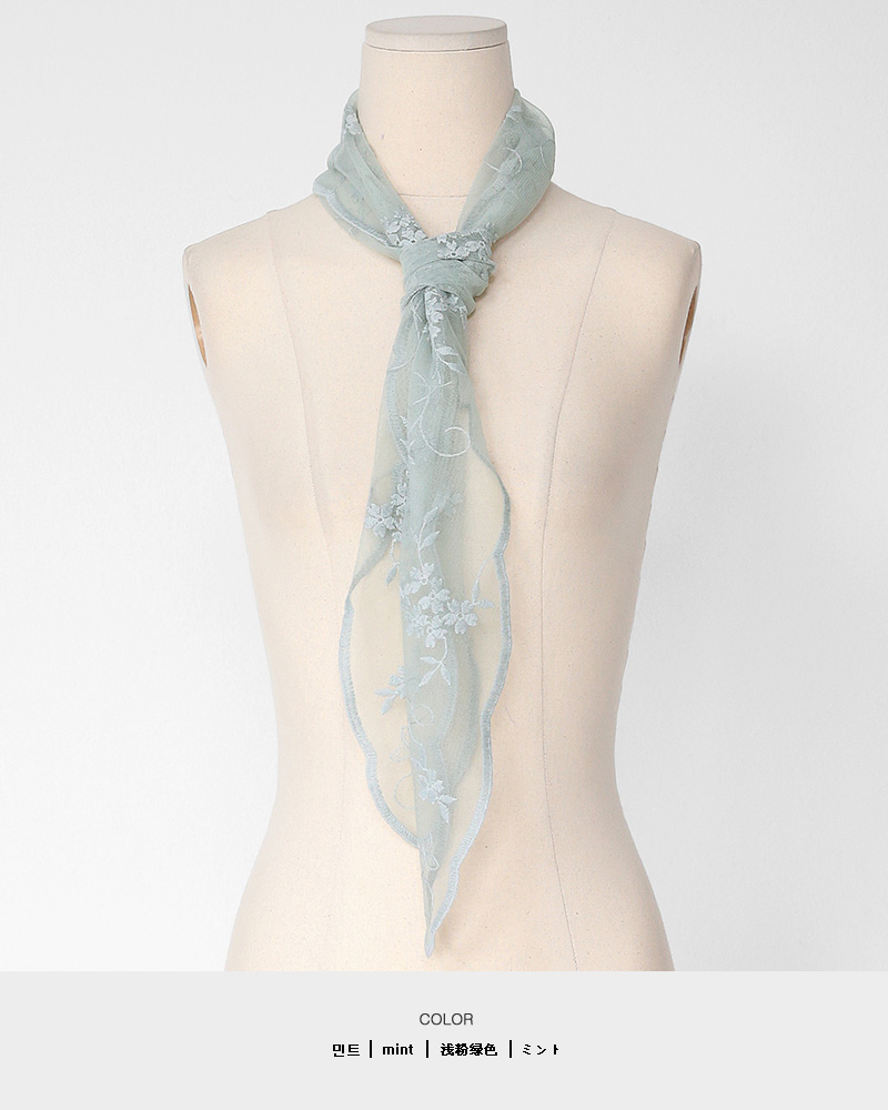 フラワー刺繍シアースカーフ・全6色 | DHOLIC PLUS | 詳細画像14