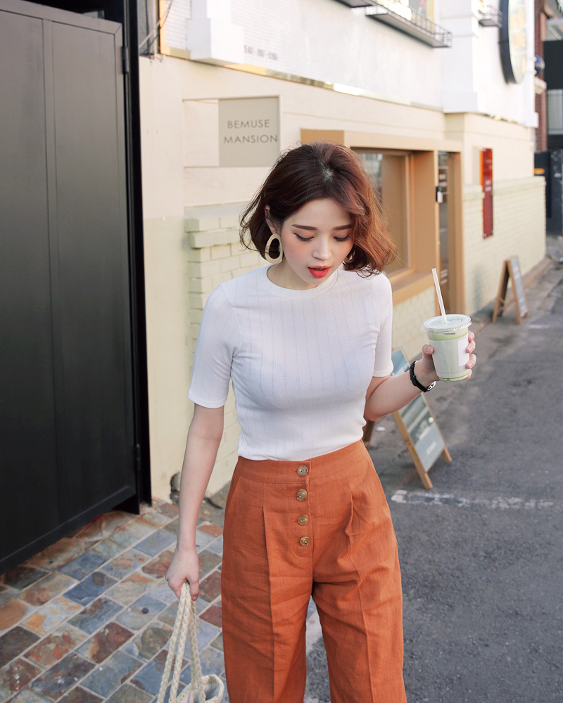 ショートスリーブリブTシャツ・全4色 | DHOLIC | 詳細画像6