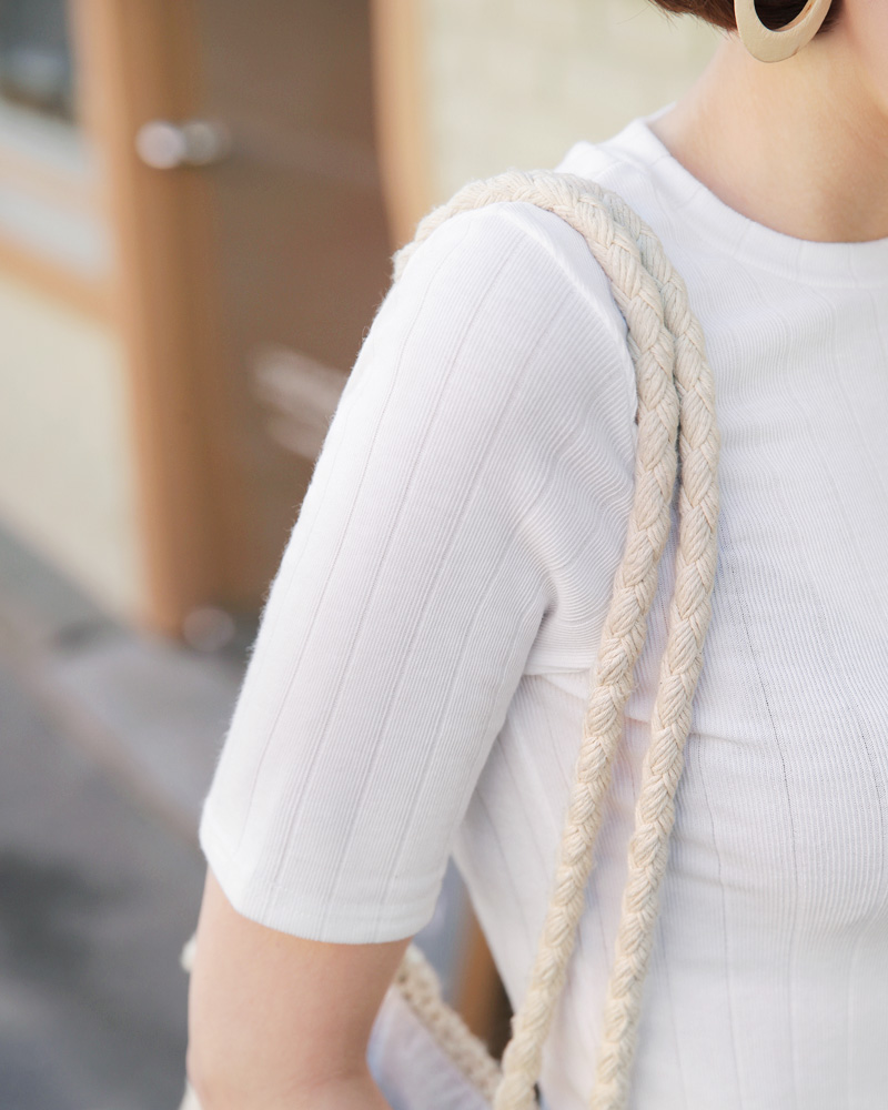 ショートスリーブリブTシャツ・全4色 | DHOLIC | 詳細画像8