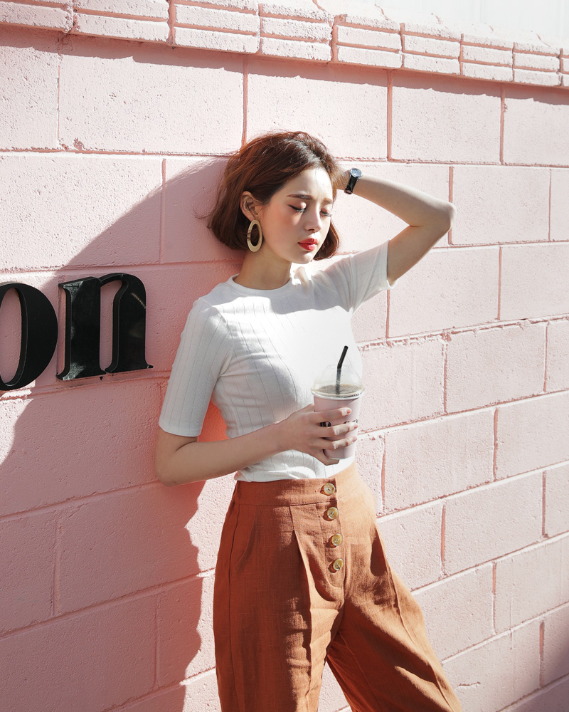 ショートスリーブリブTシャツ・全4色 | DHOLIC | 詳細画像9